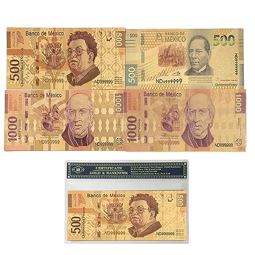 Gold Mexikanische Peso-Rechnungen, 1 500 1000 Peso vergoldete Rechnungen für Party, Banknoten, Album, Geld, Heimdekoration Gold Mexikanische Peso-Rechnungen, 1 500 1000 Peso vergoldete Rechnungen für Party, Banknoten, Album, Geld, Heimdekoration von YIQILAFADA