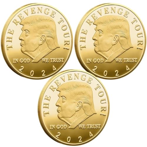 Präsident Donald Trump Münze, 3 Stück Trump 2024 Coin The Revenge Tour Challenge Coin Präsident Donald Trump Münze, 3 Stück Trump 2024 Coin The Revenge Tour Challenge Coin von YIQILAFADA
