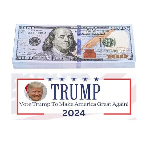 YIQILAFADA 100 Stück Trump Dollar Bills Prank, Donald Trump 2024 Money Bills Vote for Trump Prank Bills MAGA von YIQILAFADA