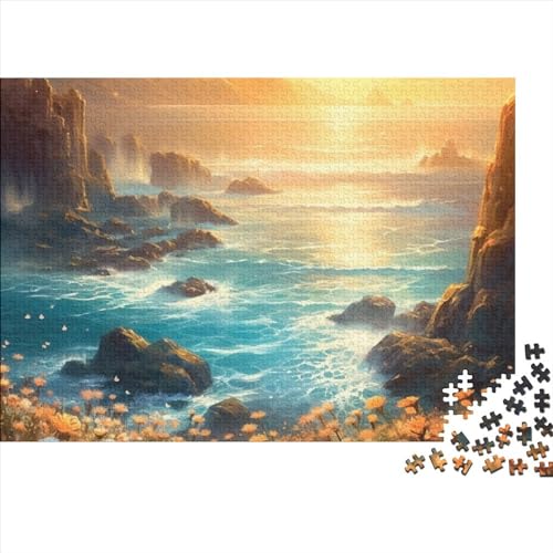 A Seaside Haven 1000-teiliges Puzzle für Erwachsene, Puzzle für Erwachsene, Holzpuzzle, Familienspiele, Geschenke, 1000 Stück (75 x 50 cm) von YIRCATM
