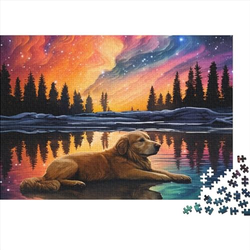 Aurora Dogs 1000-teiliges Puzzle für Erwachsene, Puzzle für Erwachsene, Holzpuzzle, Familie, 1000 Teile (75 x 50 cm) von YIRCATM