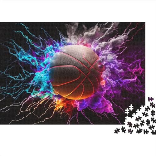 Basketball 1000-teiliges Puzzle für Erwachsene, Puzzle für Erwachsene, Holzpuzzle, Familie, 1000 Teile (75 x 50 cm) von YIRCATM