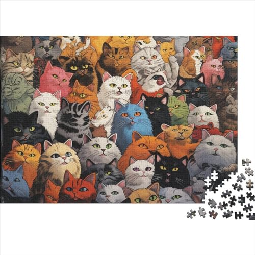 Big Cat Photo 1000-teiliges Puzzle für Erwachsene, Puzzle für Erwachsene, Holzpuzzle, Familienspiele, Geschenke, 1000 Stück (75 x 50 cm) von YIRCATM