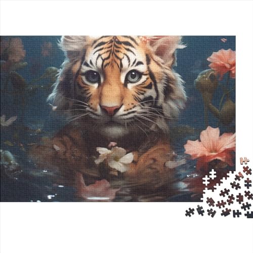 Der Tiger und die Blume, Puzzle für Erwachsene, 1000 Teile, Puzzle für Erwachsene, Woodiness Puzzles, 1000 Teile (75 x 50 cm) von YIRCATM