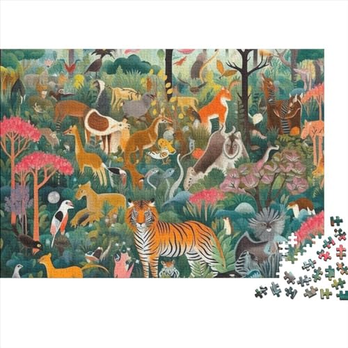 Die Tierwelt-Puzzles für Erwachsene, 500-teiliges Puzzle, Woodiness-Puzzles für Erwachsene, 500 Teile (52 x 38 cm) von YIRCATM