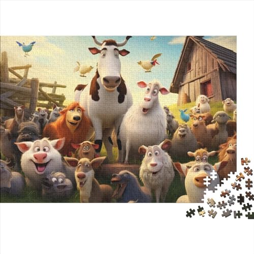 Niedliche Tiere-Puzzles für Erwachsene, 500-teiliges Puzzle, Woodiness-Puzzles für Erwachsene, 500 Teile (52 x 38 cm) von YIRCATM