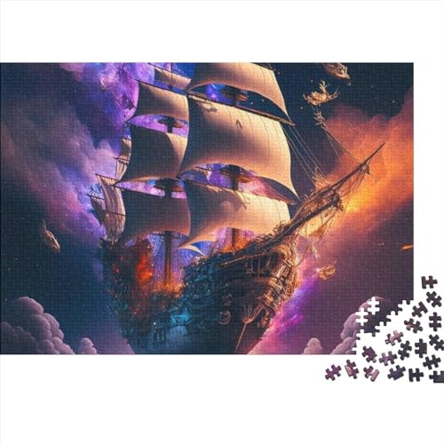 Piratenschiff-Puzzle, 300 Teile, für Erwachsene, Puzzle für Jugendliche, Puzzle, Lernspiele, einzigartiges Geschenk, 300 Stück (40 x 28 cm) von YIRCATM