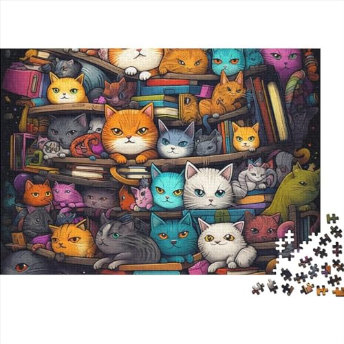 Süßes Kätzchen, 300-teiliges Puzzle für Erwachsene, Puzzle für Erwachsene, Holzpuzzle, Familie, 300 Teile (40 x 28 cm) von YIRCATM