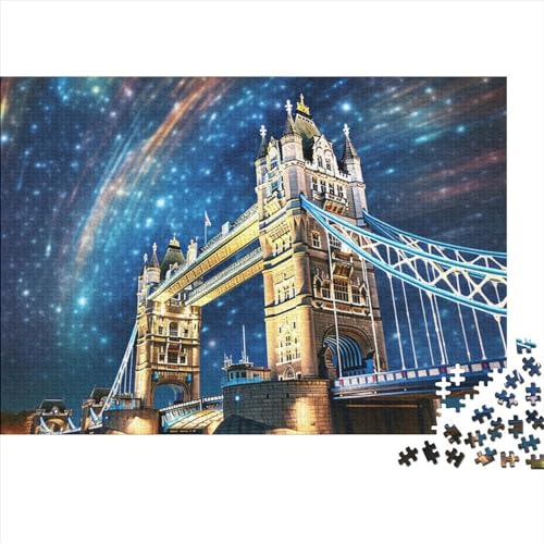 Tower Bridge-Puzzle für Erwachsene, 500 Teile, für Erwachsene, Woodiness-Puzzles, Lernspiel, Herausforderungsspielzeug, 500 Teile (52 x 38 cm) von YIRCATM