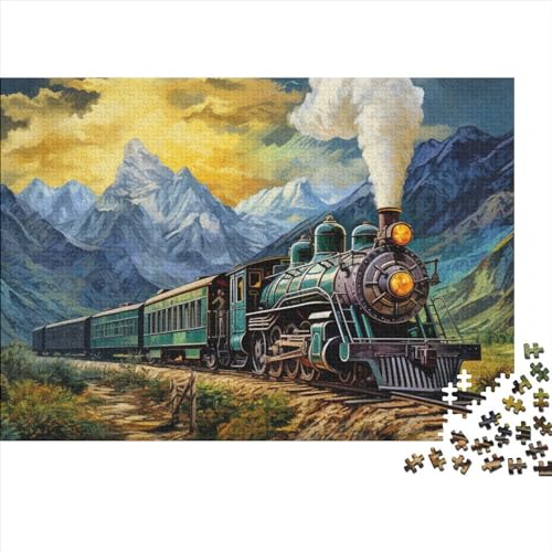 Zug-Puzzle für Erwachsene, 1000 Holzpuzzles für Erwachsene und Familien, lustige Puzzles, 1000 Teile (75 x 50 cm) von YIRCATM