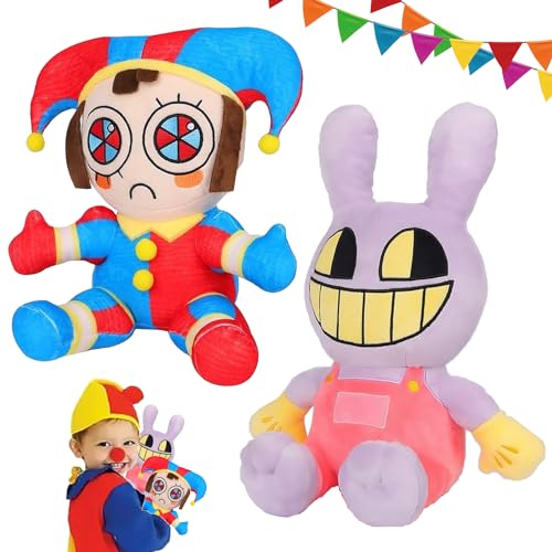 YISKY Amazing Digital Circus Plüsch, 2 Stück Digital Circus Plüschtier, Circus Plush Toys, Digital Circus Anime Figuren, Digital Circus Plüschpuppe, Digital Circus Kuscheltier, für Jungen und Mädchen von YISKY