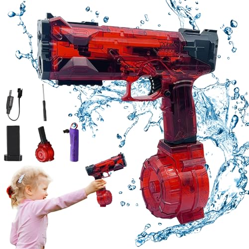 Elektrische Wasserpistole, Wasserspritzpistole Große Reichweite, Große Kapazität Wasserpistolen, One-Touch Electric Water Gun, Elektrisch Wasser Spielzeug für Erwachsene und Kinder (A) von YISKY