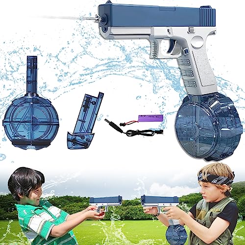 One-Touch Automatik Wasserpistole, Elektrische Wasserpistole für Erwachsene und Kinder, Wasserspritzpistole mit 434CC + 58CC Große Kapazität, Sommer Wassersprüher für Pool Beach Party Spielzeug von YISKY