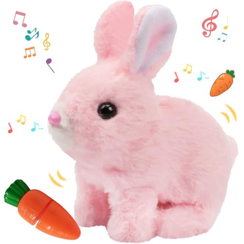 Elektronisches Haustier Hase Stofftier, Hasen Spielzeug Elektronische Haustiere, Hüpfendes Kaninchen Spielzeug, Haustiere Hasen Interaktives Plüschtier mit Geräuschen Bewegungen Animiertes Gehen, Rosa Elektronisches Haustier Hase Stofftier, Hasen Spielzeug Elektronische Haustiere, Hüpfendes Kaninchen Spielzeug, Haustiere Hasen Interaktives Plüschtier mit Geräuschen Bewegungen Animiertes Gehen, Rosa von YISKY