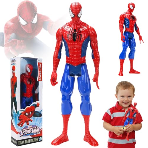 YISKY Spider Man Figur, 30 cm Spider-Man Marvel Avengers Figure, Cartoon Spiderman Actionfiguren, Marvel Avengers Titan Hero Serie Spider Man, Spielzeug für Kinder ab 4 Jahren von YISKY