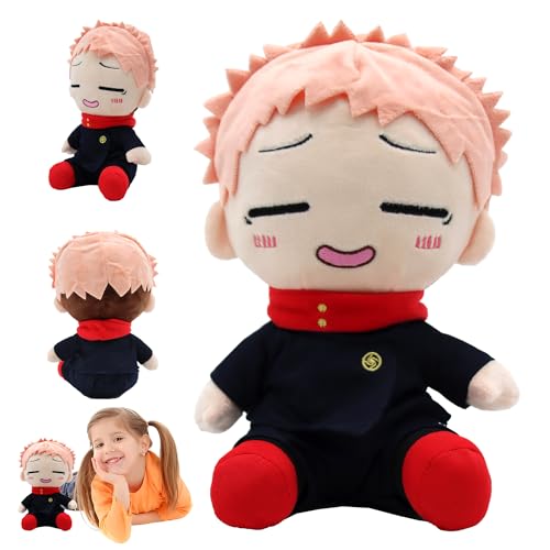 YISKY Jujutsu Kaisen Plüschtier, Itadori Yuji Anime Plüschpuppe, Jujutsu Kaisen Plush Toy, Itadori Yuji Plush Doll, Itadori Yuji Figuren Stoffpuppen, Itadori Yuji Kuscheltier, für Jungen und Mädchen von YISKY