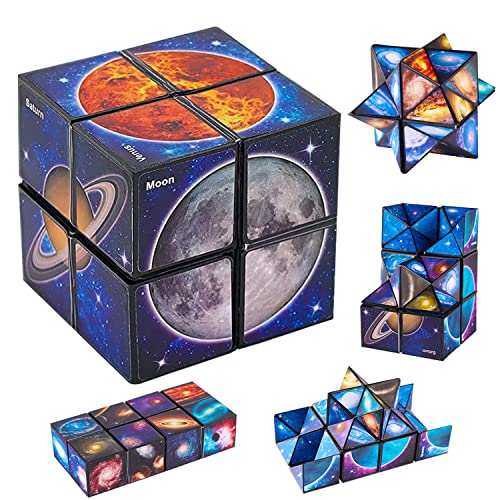 Magic Star Cubes, 2 in 1 Sternenklarer Himmel Zauberwürfel, Infinity Würfel Transformierende, Puzzle Cubes, Würfel Spielzeug zum Stressabbau, Kreative Geschenke für Kinder Erwachsene von YISKY