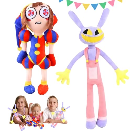 YISKY Amazing Digital Circus Plüsch, 2 Stück Digital Circus Plüschtier, Circus Plush Toys, Digital Circus Anime Figuren, Digital Circus Plüschpuppe, Digital Circus Kuscheltier, für Jungen und Mädchen von YISKY