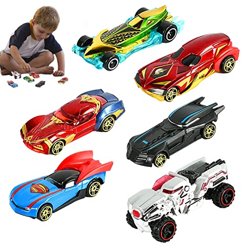 YISKY Auto Spielzeug Set, 6 Stück Mini Auto Spielzeug, Mini Auto Set Rennauto, Mini Autos Kinder, Mini Die Cast Spielzeugautos Set, Kinderspielzeug Fahrzeuge für 3-12 Jahre Jungen Mädchen Kinder von YISKY