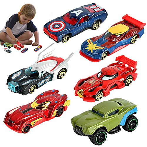 YISKY Auto Spielzeug Set, 6 Stück Mini Auto Spielzeug, Mini Auto Set Rennauto, Mini Autos Kinder, Mini Die Cast Spielzeugautos Set, Kinderspielzeug Fahrzeuge für 3-12 Jahre Jungen Mädchen Kinder von YISKY