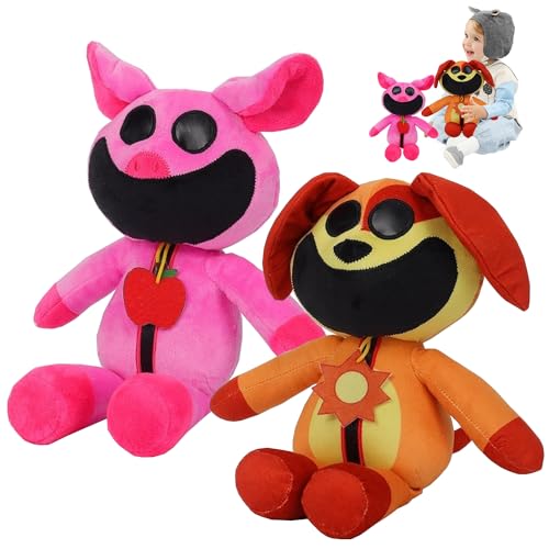 YISKY Critters Monster Kuscheltier, 2 Stück Smiling Critters Plush Toy, Horror Monster Plush, CatNap Stuffed Figure Doll, Smiling Plüschpuppe Spielzeug, Cartoon Stuff Dolls für Jungen Mädchen Kinder von YISKY