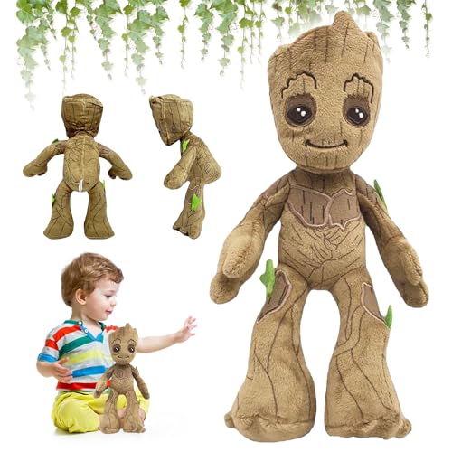 YISKY Groot Kuscheltier, Groot Plüschtier, Süßes weiches Plüsch-Wurfkissen, Weiches Plüsch Spielzeug, Kinder Kuscheltier Puppe Dekor, Groot Baum Mann Plushie von YISKY