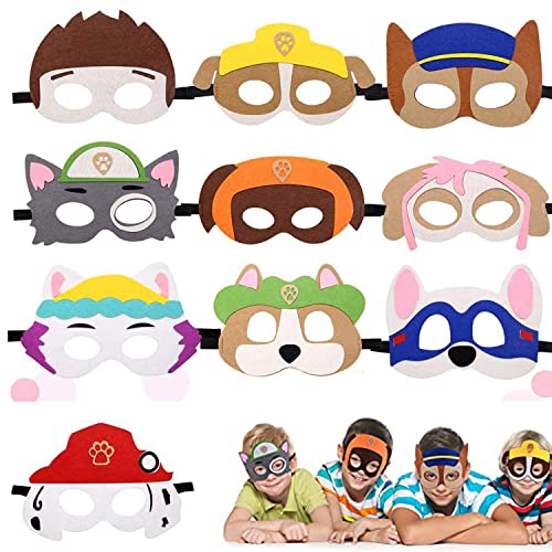 YISKY Kinder Cosplay Masken, 10 Stücke Kinder Filz Masken, Filz Masken, Cosplay Party Masken, Partymasken für Kinder, für Halloween Erwachsene und Kinder Party Maskerade Multicolor von YISKY