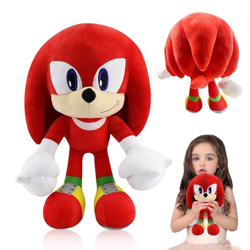 S-onic Tails Kuscheltier, 30cm S-onic Plüschfigur, Kinder S-onic Plüschpuppen, Cartoon Anime S-onic Spielzeug Plüsch, S-onic Knuckles Plüschtier, Gefüllte Plüsch für Mädchen Jungen Geburtstage, Rot von YISKY