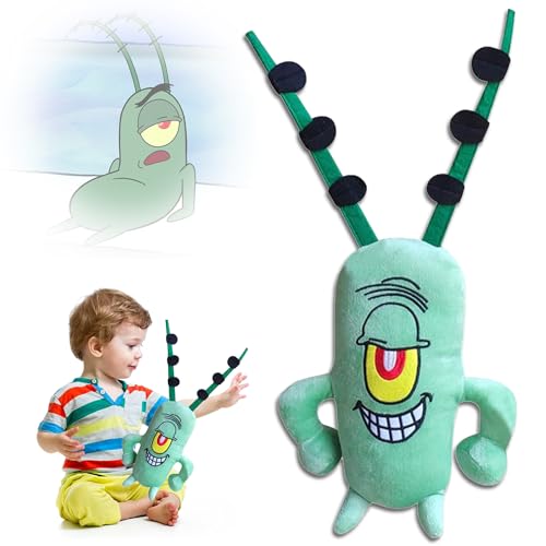 YISKY Plankkton Plüschtier Spielzeug, 32 cm Spongebbob Cartoon Kuscheltier, Spongebbob Plankkton Plüschtier, Cartoon Anime SpongebbobFiguren,Cartoon Plüschtier Für Kinder Kuscheltiere von YISKY