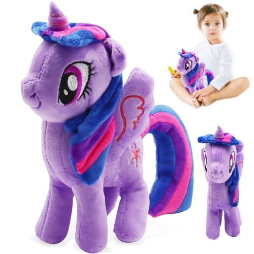 YISKY My Little Pony Kuscheltier, 20 cm Pferd Plüschtier, Stofftier Pony Regenbogen, Pferd Lustiges Plüsch Puppe, Geschenke Kuscheltier für Kinder, Mädchen und Jungen, Fans und Sammler (Lila) von YISKY