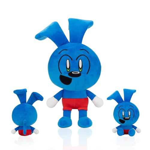 YISKY hase Plüschtier, 25cm Rabbit Monkey Plushies Toy, Osterhase Plüsch Kuscheltie, Haustier Hase Plush Doll, Blue Riggy Plush, Riggy Plushies für Kinder Mädchen Jungen für Geschenk von YISKY