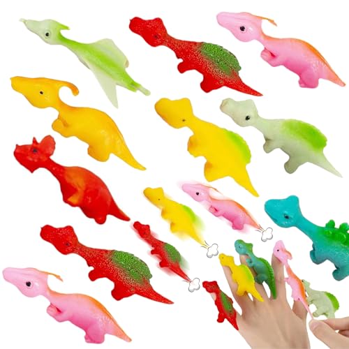 YISKY Slingshot Dinosaur Finger Toys, 10 piezas Finger Slingshot Toys, Lustige Fliegende Dinosaurier Schleuder Spielzeug, Dinosaurier Schleuder Spielzeug, Party Spielzeug für Kinder, Zufällige Farbe von YISKY