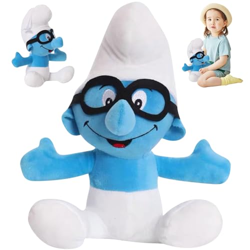 YISKY Smurfs Plüschtier, 28CM Schlümpfe Plüschpuppe, Anime Cartoon Schlümpfe Plüschtier, Smurfs Kinder Kuscheltier, Schlümpfe Plüsch Spielzeug, Smurfs Plüsch Figur, für Jungen und Mädchen von YISKY