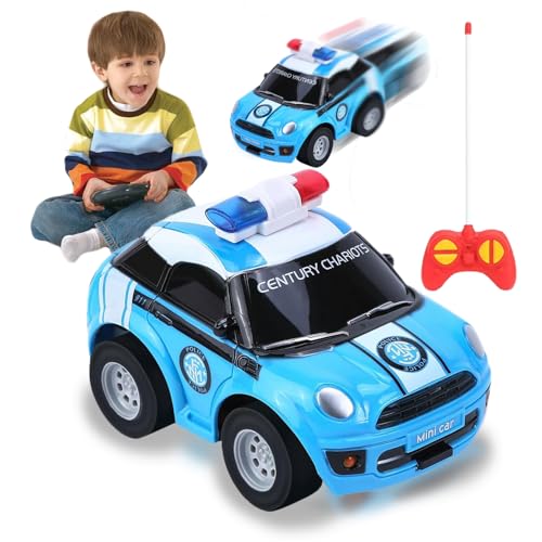 Spielzeug Auto ab 3 4 Jahre, 2.4 GHz Jungen Ferngesteuertes Auto, Remote Control Car Kinder, Robust Mini RC Au-to, Spielzeugauto Rennauto mit Fernbedienung, Geschenk für Junge Mädchen 3+ Jahre (Blau) von YISKY