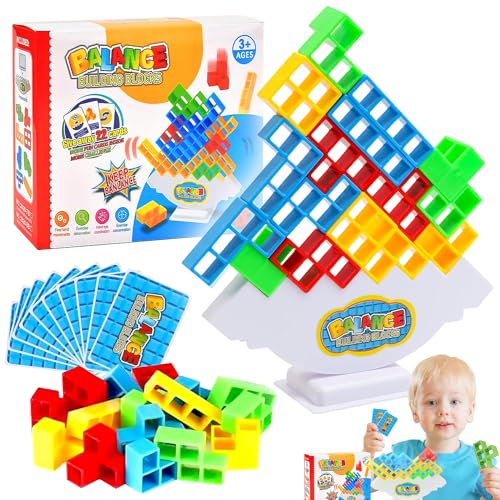 YISKY Tetra Tower Balance-Spiel, 32pcs Kinder Bausteine Balancespiel, Dekompression Balance Bausteine, Tetris Spiele DIY Zusammenba, Tetra Tower Spiel Puzzlespiele-Geschenke für Jungen und Mädchen von YISKY