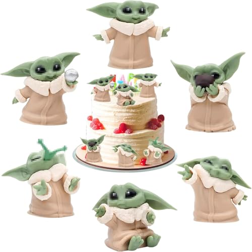 Yo-da Minifiguren Set, 6 Stück Yo-da Torte Topper, Yo-da Cupcake Figuren, Yo-da Deko Geburtstag, Star Wars Kuchen Dekoration, Yo-da Puppendekoration, Kuchendeko, fur Mädchen, Junge Yo-da Minifiguren Set, 6 Stück Yo-da Torte Topper, Yo-da Cupcake Figuren, Yo-da Deko Geburtstag, Star Wars Kuchen Dekoration, Yo-da Puppendekoration, Kuchendeko, fur Mädchen, Junge von YISKY