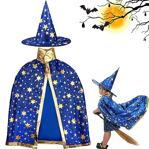 YITONGFUKinder Halloween Kostüm。wizard cape,witch umhang mit hut,zauberer kostüm kinder,Requisiten für Jungen Mädchen Cosplay Party YITONGFUKinder Halloween Kostüm。wizard cape,witch umhang mit hut,zauberer kostüm kinder,Requisiten für Jungen Mädchen Cosplay Party von YITONGFU
