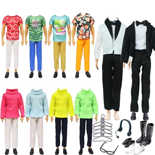 23 Puppenkleider kompatibel mit Ken Kleidung und Zubehör, einschließlich 1 Anzug, 1 Pullover, 6 Jacken Hose, 20 Schuhe, 5 Regale, 1 Kopfhörer, 1 Brille, geeignet für Kinderparty 23 Puppenkleider kompatibel mit Ken Kleidung und Zubehör, einschließlich 1 Anzug, 1 Pullover, 6 Jacken Hose, 20 Schuhe, 5 Regale, 1 Kopfhörer, 1 Brille, geeignet für Kinderparty von YITULOU