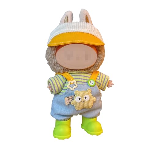 Kleidung Kompatibel mit Labubu Puppe, Puppenkleidung 17 cm Enthält einen Hellen grünen Mantel, eine Hose, EIN Paar Schuhe und einen Hut (ohne Perücke) von YITULOU