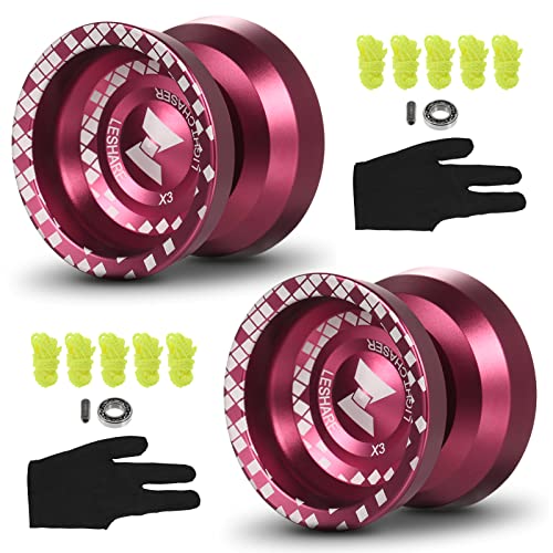 YIWENG 2er-Pack Professionelle Yo-Yo-Kugeln aus Aluminiumlegierung Reaktives YoYo mit Nicht reagierendem Lager für professionelle Anfänger,Jo-Jo-Ball von YIWENG