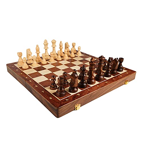 YIWENG Holz-Schachbrett-Set 15 Zoll Internationales Schachspiel Faltbares Schachbrett mit handgefertigten Schachfiguren und Aufbewahrungsfächern für Erwachsene,Schachspielset YIWENG Holz-Schachbrett-Set 15 Zoll Internationales Schachspiel Faltbares Schachbrett mit handgefertigten Schachfiguren und Aufbewahrungsfächern für Erwachsene,Schachspielset von YIWENG