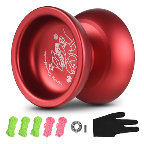 YIWENG Professioneller Weihnachts-Yoyoball,wettbewerbsfähiger Aluminium-Yoyo-Ball,Yoyoball-Geschenk mit Schnüren und Handschuh,JoJo-Tricks von YIWENG