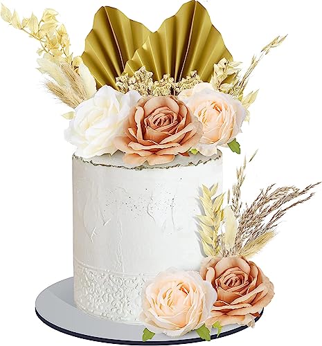 Boho Tortenaufsatz Tortendeko Blumen Tortendeko Deko Torte Palmblätter Kuchendekoration 25Stk für Männer Frau DIY Geburtstag Babyparty Braut tortendekoration von YIYICO