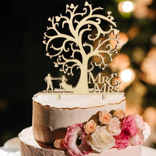 Cake Topper Hochzeit Holz Tortendeko Hochzeit Tortenstecker Hochzeit Deko Hochzeitstorte Topper Personalisiert Mr Mrs Tortenstecker von YIYICO