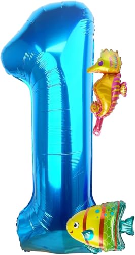 4Pcs Meerestiere Ballons, 40 Inch Luftballon 1. Geburtstag Junge, Meerestiere Folienballon, Ozean Deko, Geeignet für Kindergeburtstage und Ozean Themenpartys 4Pcs Meerestiere Ballons, 40 Inch Luftballon 1. Geburtstag Junge, Meerestiere Folienballon, Ozean Deko, Geeignet für Kindergeburtstage und Ozean Themenpartys von YIZHIXIANGQ