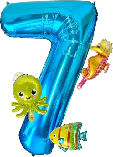 4Pcs Meerestiere Ballons, 40 Inch Luftballon 7 Geburtstag, Meerestiere Folienballon, Ozean Deko, Geeignet für Kindergeburtstage und Ozean Themenpartys 4Pcs Meerestiere Ballons, 40 Inch Luftballon 7 Geburtstag, Meerestiere Folienballon, Ozean Deko, Geeignet für Kindergeburtstage und Ozean Themenpartys von YIZHIXIANGQ