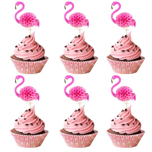 Flamingo Tortendeko, 24 Stück Cocktailspieße Flamingo, Cocktail Party Dekorationen, Cupcake Deko Hawaii, Geburtstag Kuchendeko für Obstkuchen Dessert Geburtstag Party von YIZHIXIANGQ