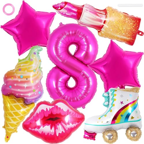 Folienballon Lippen, 6pcs geburtstagsdekoration 8 jahre,Lippenstift Ballon, Eiscreme Ballons, Ballon Rollschuhe, Stern Ballons, Geeignet für Geburtstagsballons für 8-Jährige Mädchen Folienballon Lippen, 6pcs geburtstagsdekoration 8 jahre,Lippenstift Ballon, Eiscreme Ballons, Ballon Rollschuhe, Stern Ballons, Geeignet für Geburtstagsballons für 8-Jährige Mädchen von YIZHIXIANGQ