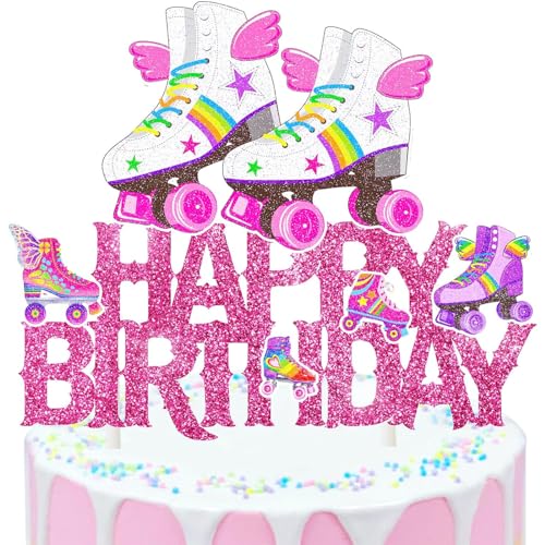 Happy Birthday Tortendeko, Rollschuhe Topper Cake, Kuchendeko Geburtstag, Happy Birthday Kuchen Deko, Kuchendeko, Tortendeko Geburtstag für Mädchen Happy Birthday Tortendeko, Rollschuhe Topper Cake, Kuchendeko Geburtstag, Happy Birthday Kuchen Deko, Kuchendeko, Tortendeko Geburtstag für Mädchen von YIZHIXIANGQ