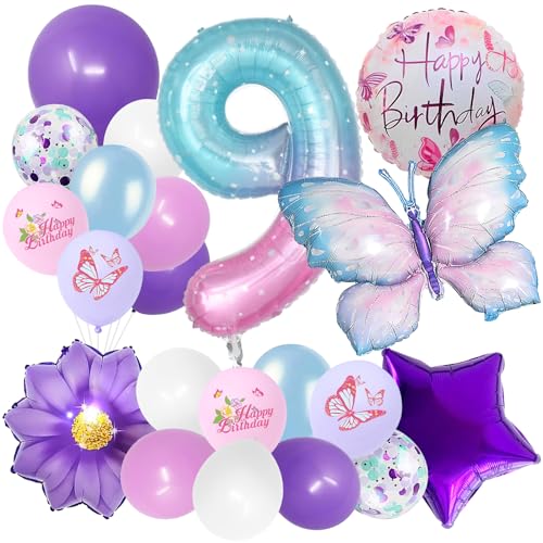 Schmetterlinge Deko Geburtstag Mädchen 9, Schmetterling Ballon 9, Schmetterling Themen Party, 9 Geburtstag Mädchen, Gradient Schmetterlinge Ballons, für Kindergeburtstag Party Deko Schmetterlinge Deko Geburtstag Mädchen 9, Schmetterling Ballon 9, Schmetterling Themen Party, 9 Geburtstag Mädchen, Gradient Schmetterlinge Ballons, für Kindergeburtstag Party Deko von YIZHIXIANGQ